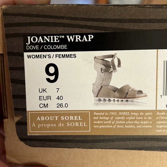 Sorel Joanie wrap dove grey sandals wedges 9 strappy sandals summer - Picture 5 of 9